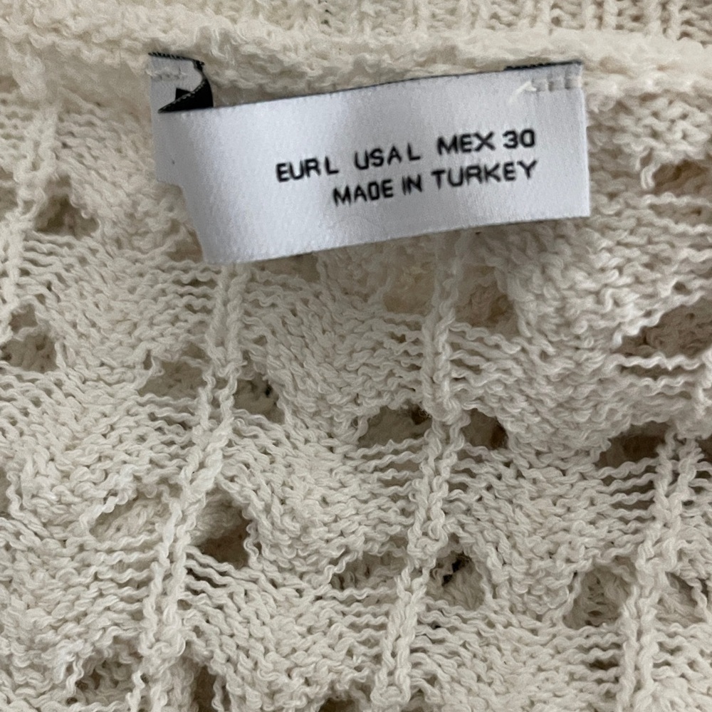 Zara Cream Ivory Lace Knit Cardigan Large Coquette Cottagecore Cropped Top - Picture 6 of 9